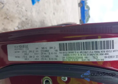 2018 Ram 1500 Express 4X2 5'7 Box z USA, uszkodzony, nr VIN 3C6RR6KGXJG234449